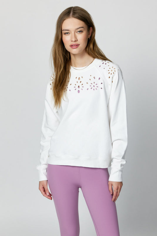 Bridget Eyelet Raglan Pullover
