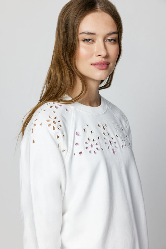 Bridget Eyelet Raglan Pullover