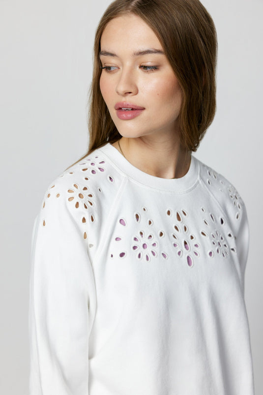 Bridget Eyelet Raglan Pullover
