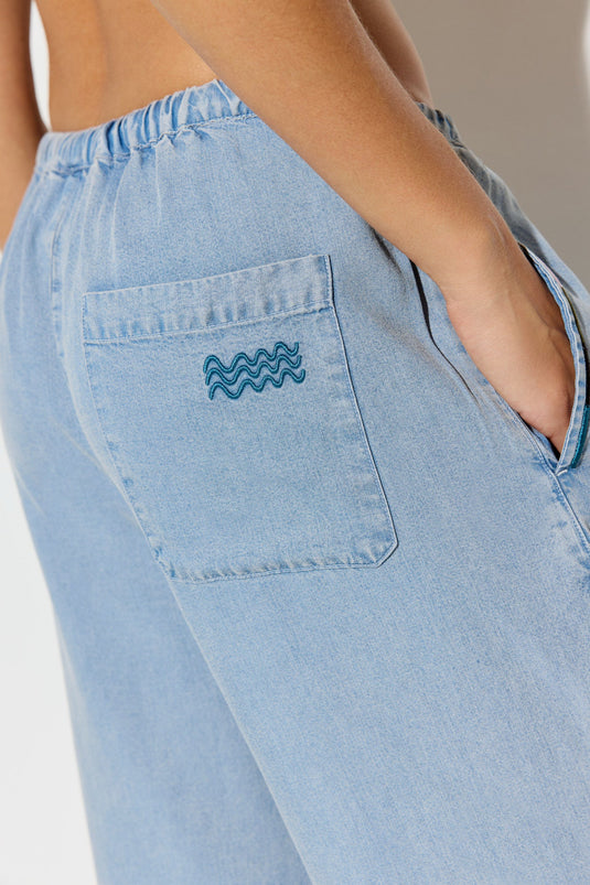 Toluca Chambray Wide Leg Pant